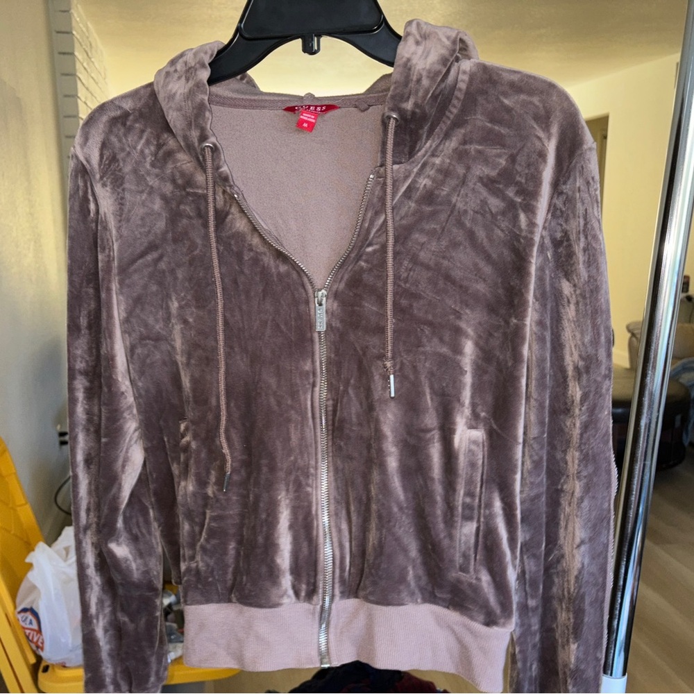 Guess Women's Plush Teddy Jacket - Taupe